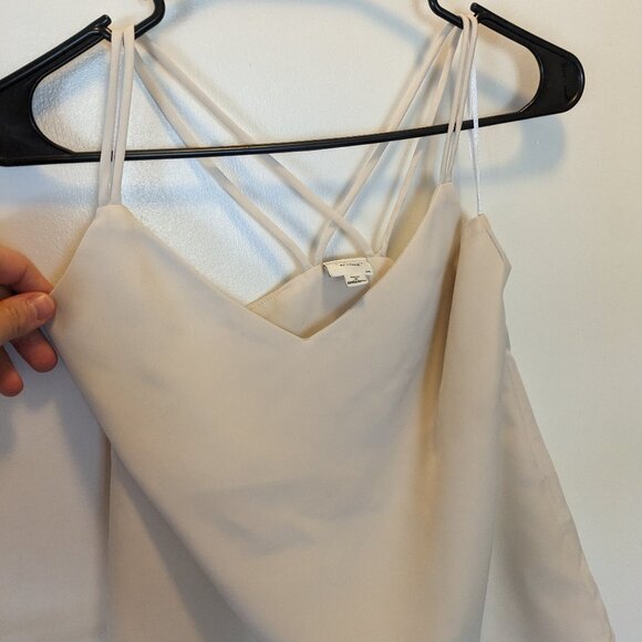 Jacqueline DeYong JDY Anabel strappy back detail cami top in cream EU 34/UK6/US2 - Picture 4 of 11